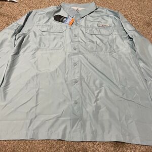 Habit Mens Belcoast River Shirt XL Long Sleeve Light Blue Fishing Sun Protection